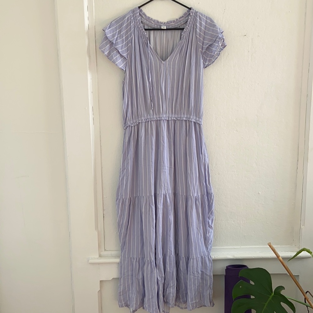 Lilac striped maxi dress